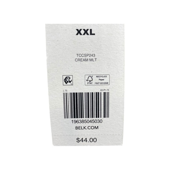 Belk Cream Multi Stripe High Waisted Bikini Bottoms Swimsuit Bottoms XXL - Picture 3 of 4